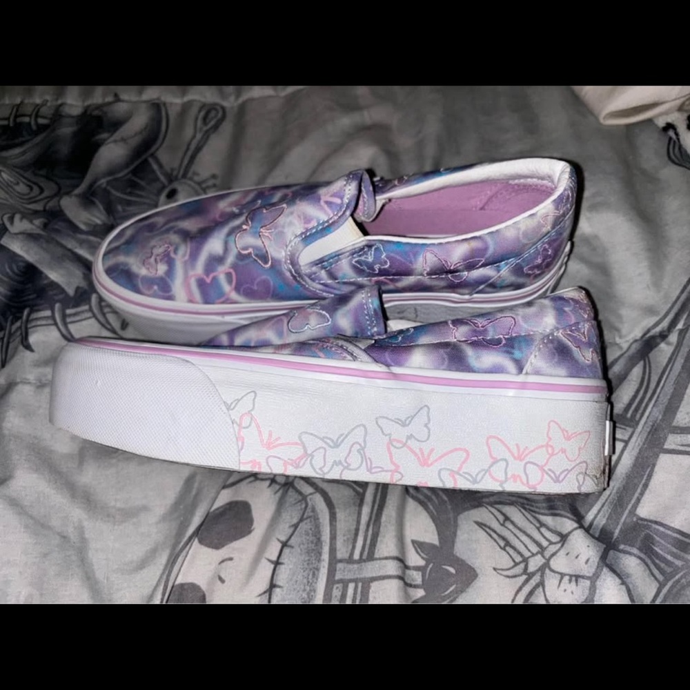 Vans Purple and Pink Butterfly Sneakers